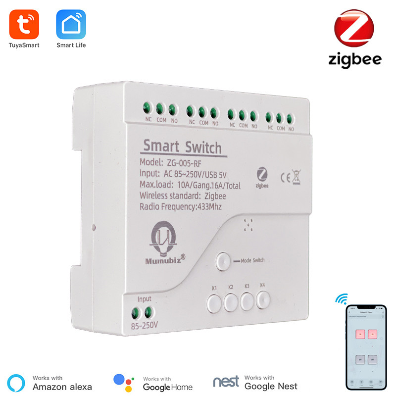 Tuya 4 Channel - Tuya-interruptor inteligente Zigbee de 220V, 4
