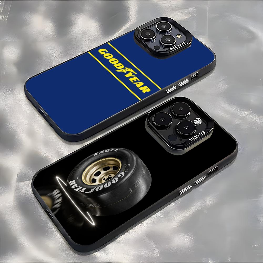 Shelly - Funda Goodyear para iPhone, Carcasa Plateada