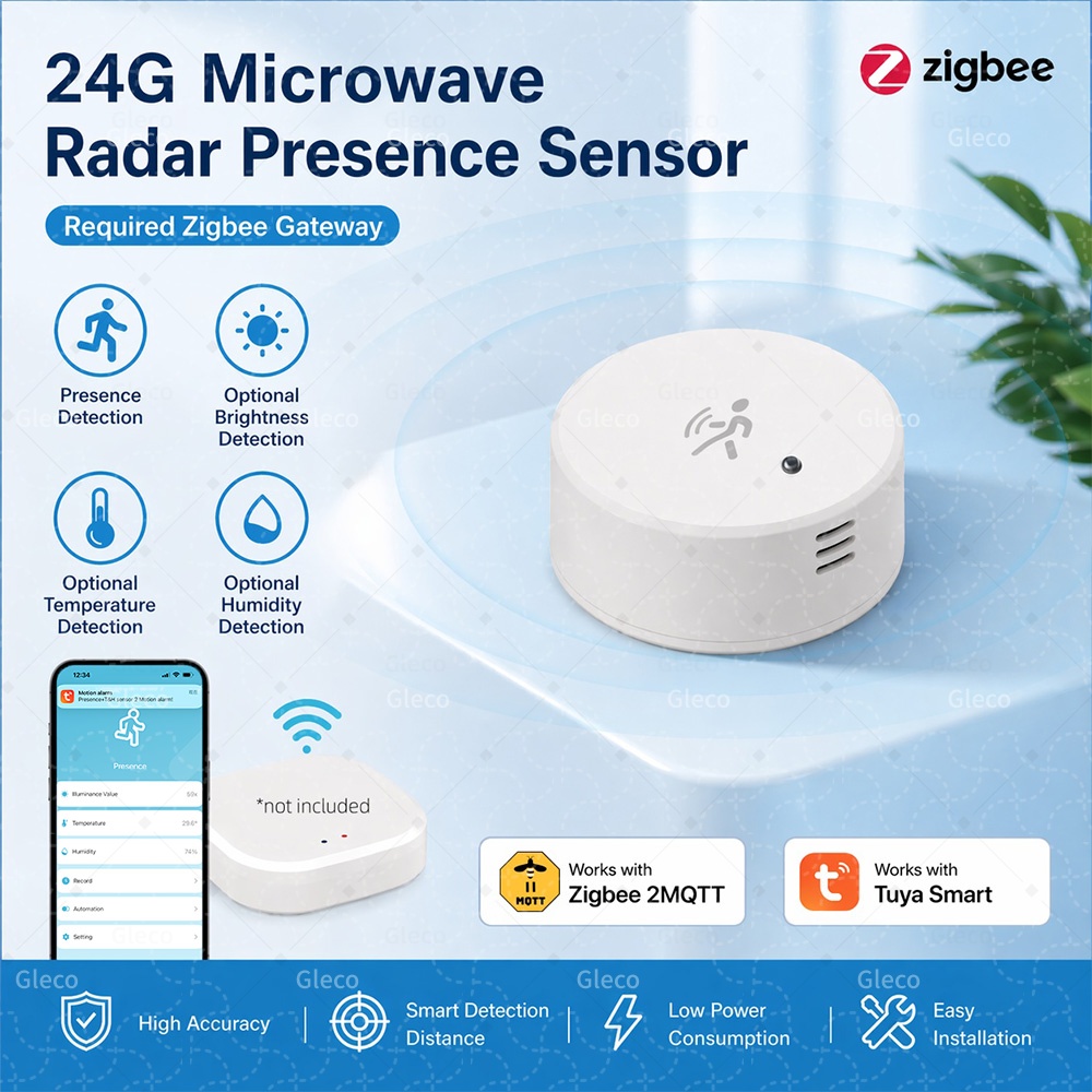 Tasmota - Sensor de Presencia Humana Zigbee Tuya,