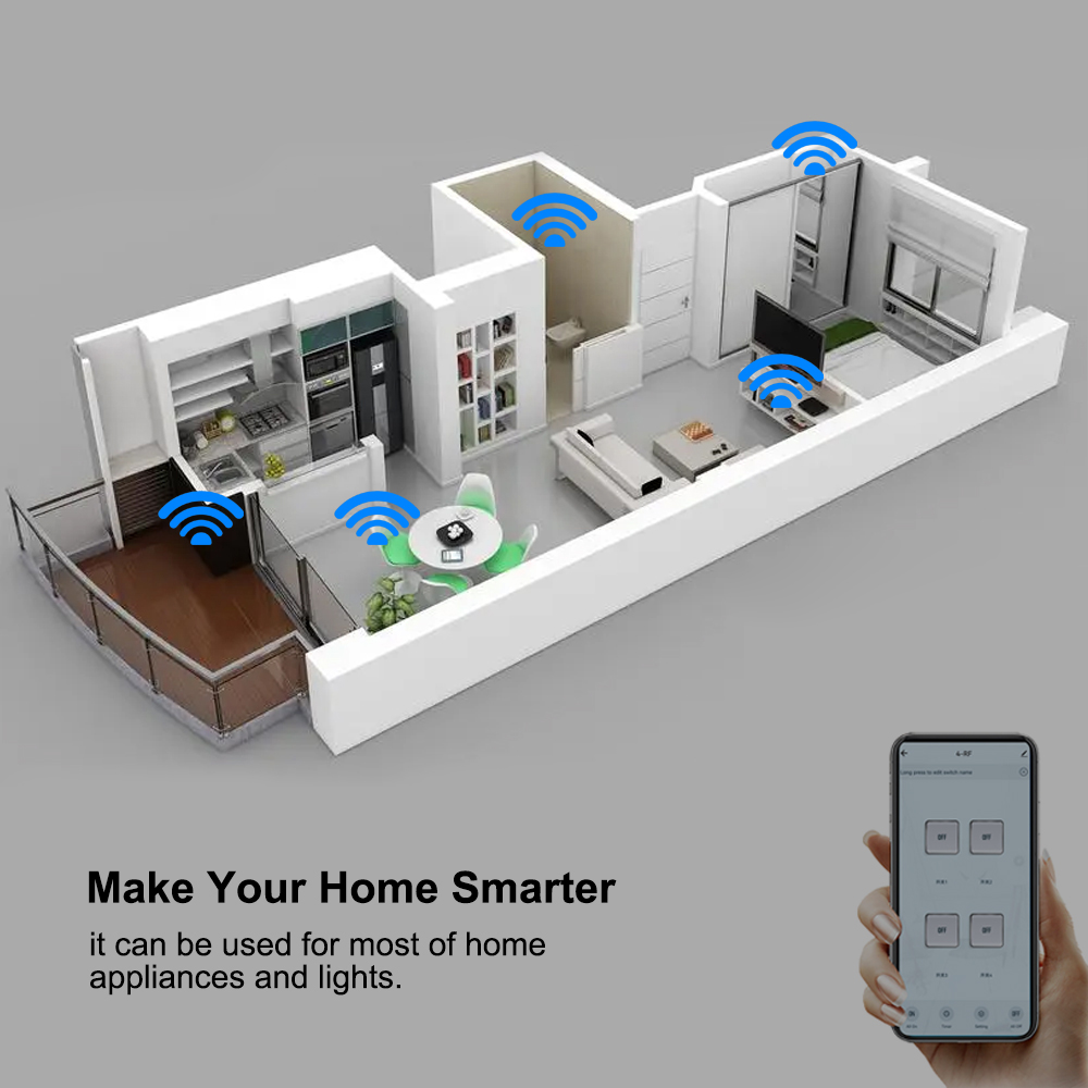 Interruptor Inteligente WiFi d - Tuya 4 Channel reseña y precio