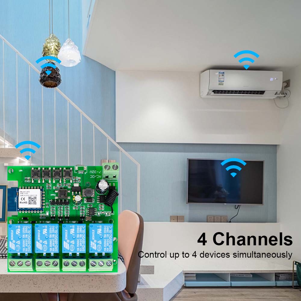 Relé inteligente Wifi Tuya de  - Tuya 4 Channel reseña y precio