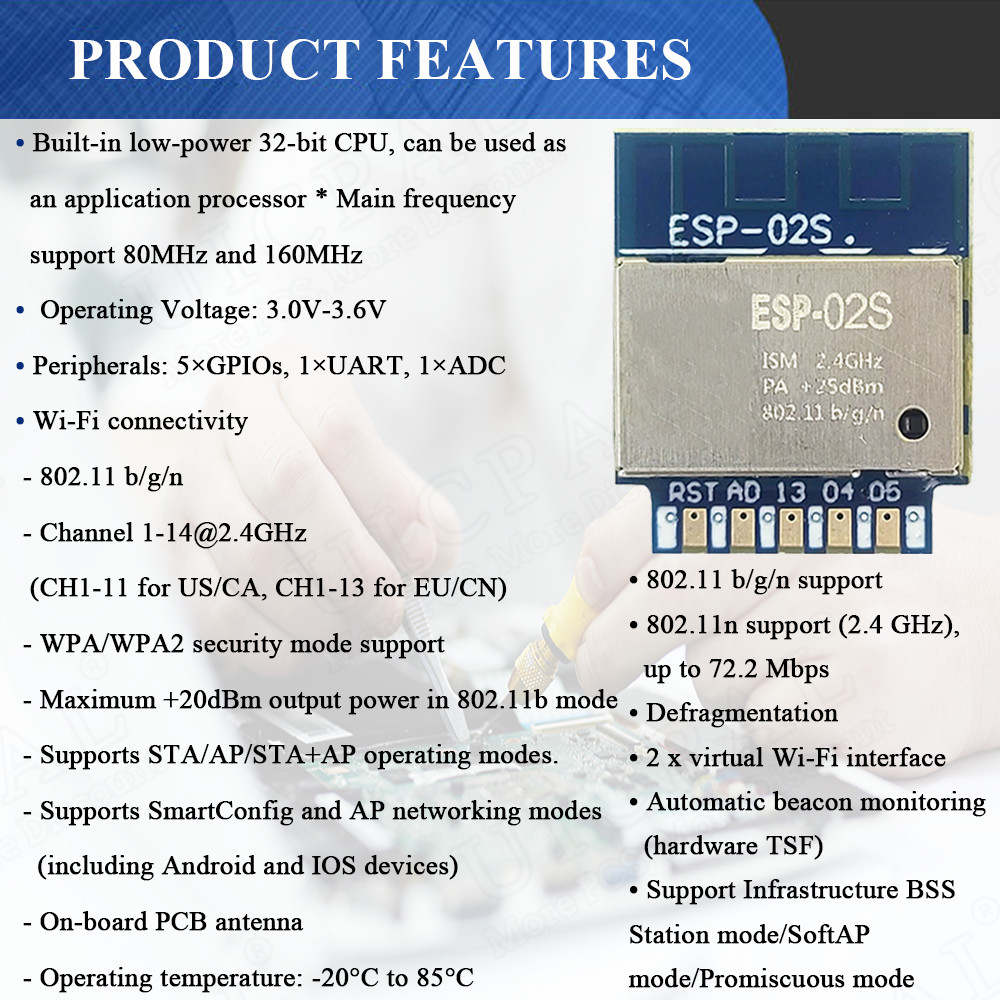 ESP-02S Transceptor de módulo  - Smart Home Module Iot reseña y precio