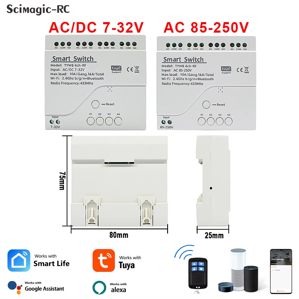 Módulo de interruptor inalámbr - Tuya 4 Channel reseña y precio
